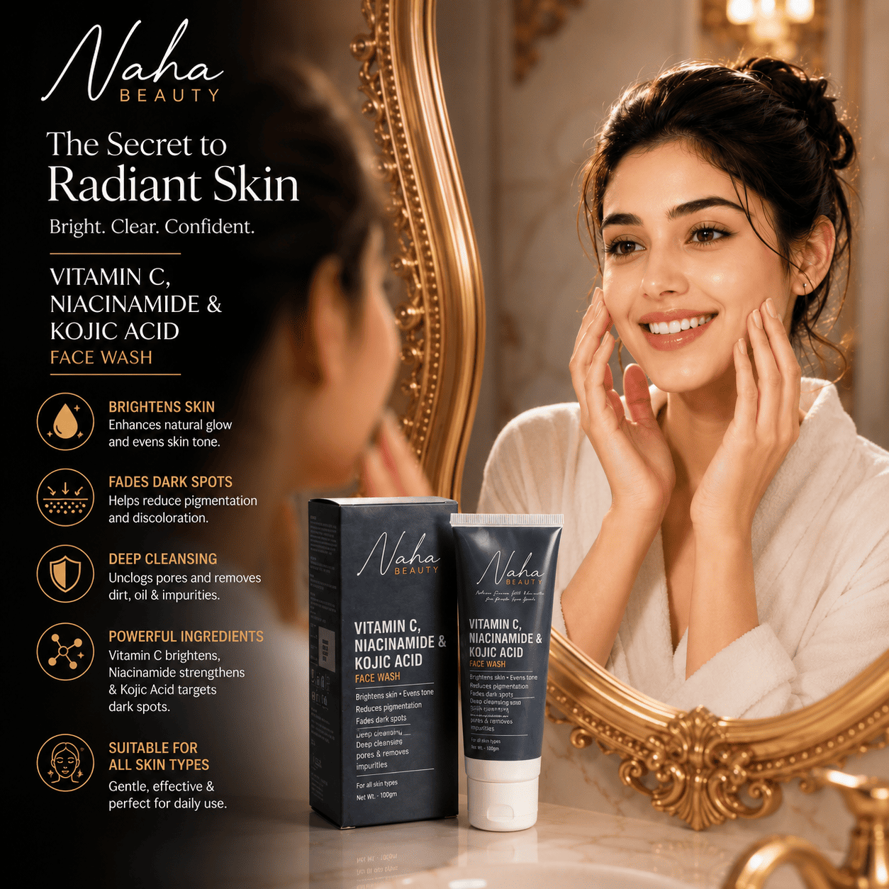 Vitamin C, Niacinamide & Kojic Acid Face Wash
