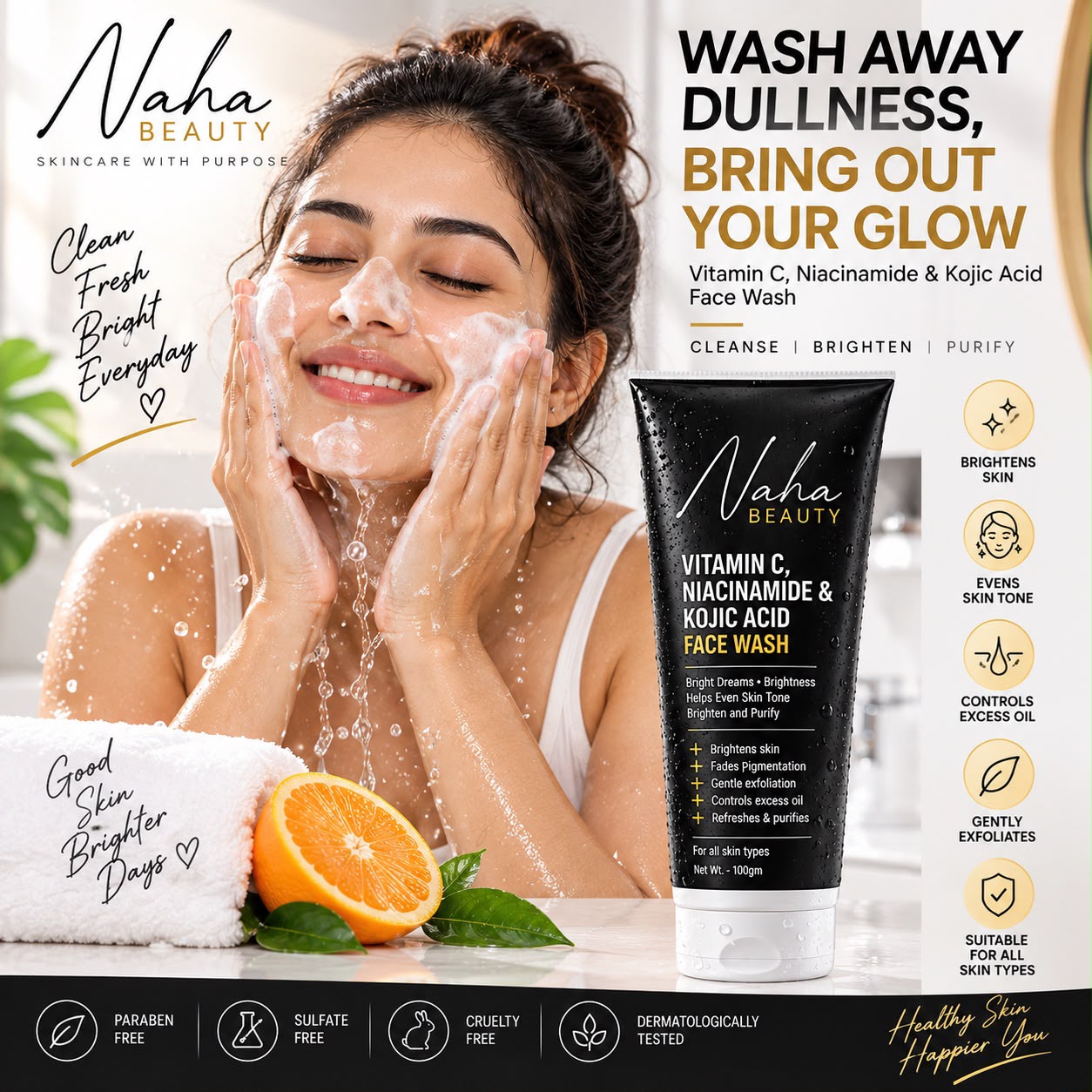 Vitamin C, Niacinamide & Kojic Acid Face Wash - Image 3