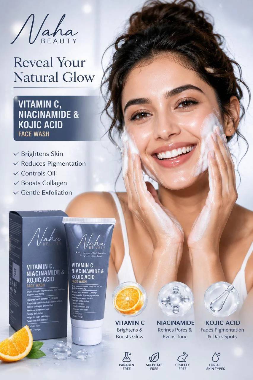 Naha Beauty Complete Skin Care Mega Combo | Kojic Acid Handmade Soap 100g + SPF 50 Sunscreen 60g + Vitamin C, Niacinamide & Kojic Acid Face Wash 100g | 3-Step Daily Skincare Routine | All Skin Types - Image 7